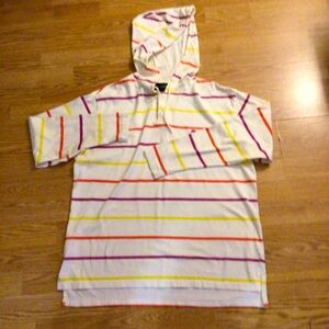 Maypole Korea Women Stripe Hoodie Sz 105 US 10 European Neo Preppy Coastal Beach